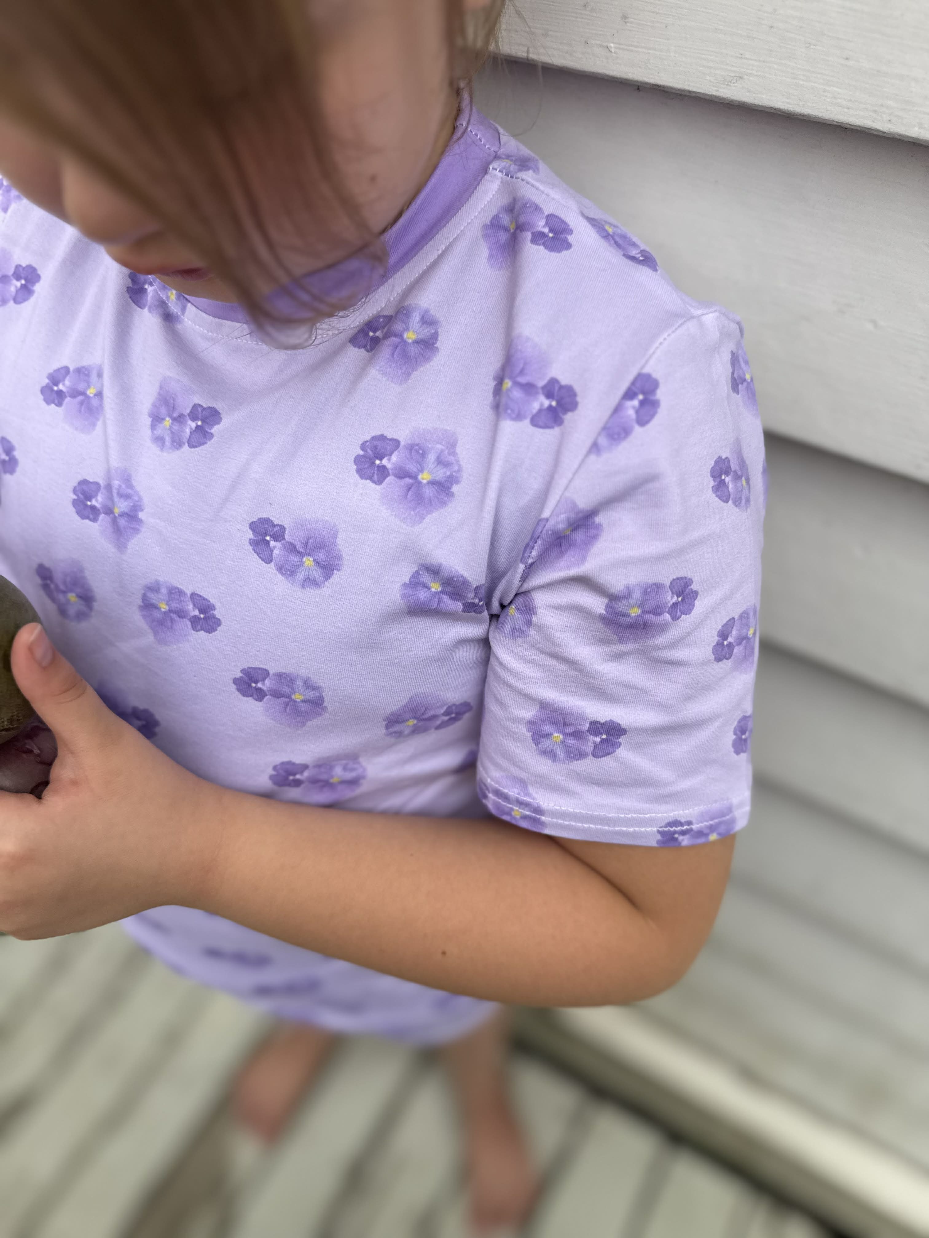 Purple Pansies- Cotton Day Set