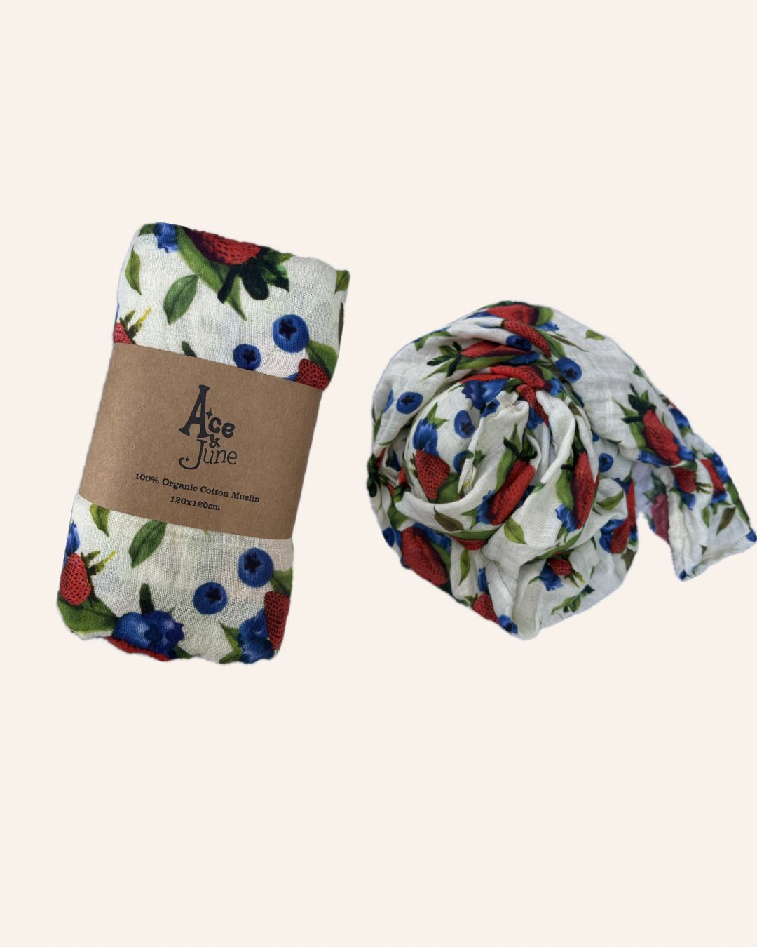 Berry Nice Strawberry Organic Cotton Muslin