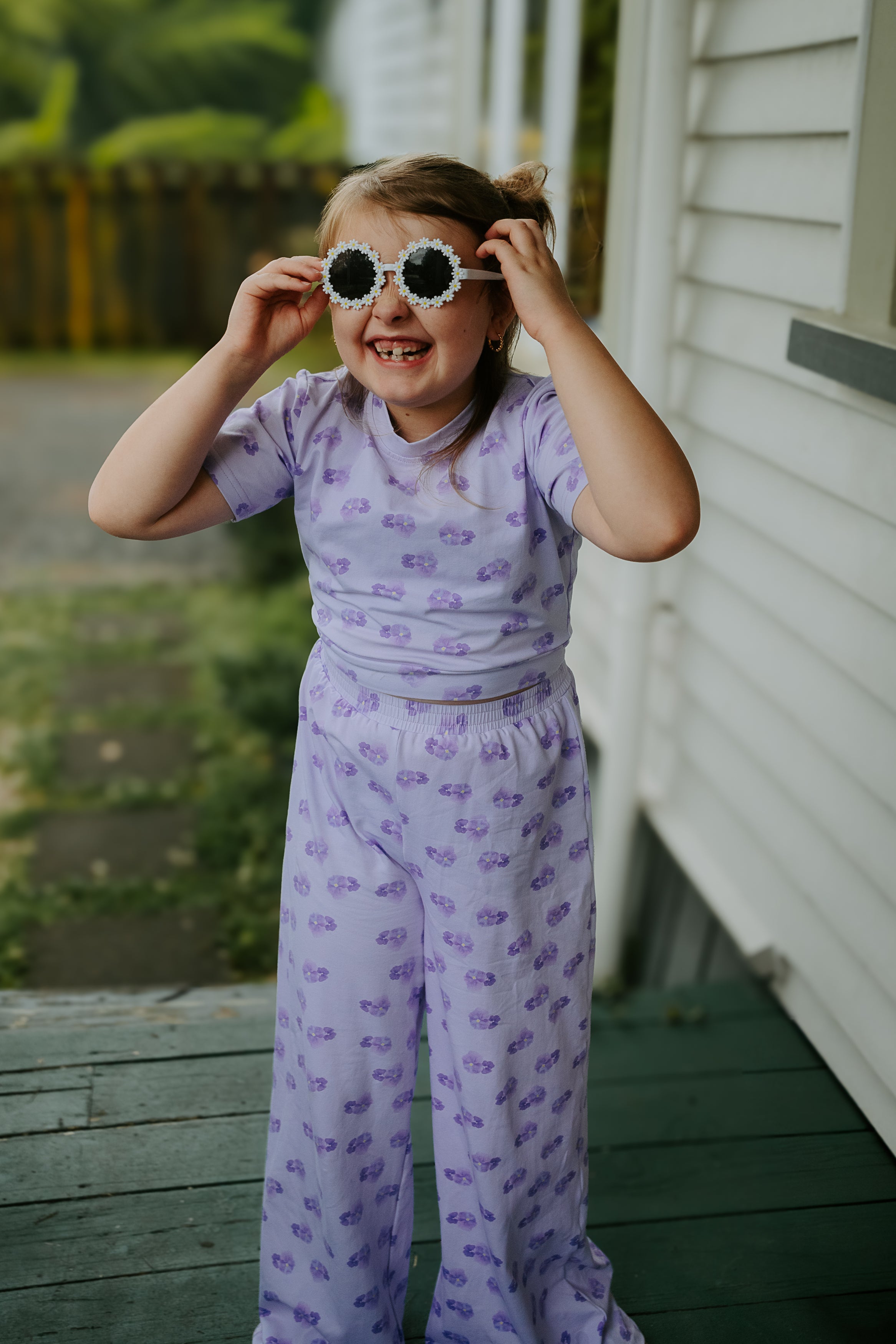 Crop and Flare Set- Pansies PREORDER