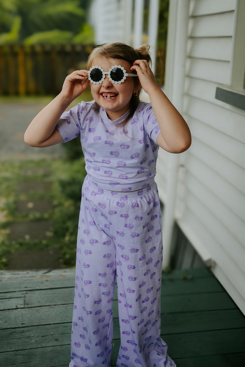 Crop and Flare Set- Pansies PREORDER