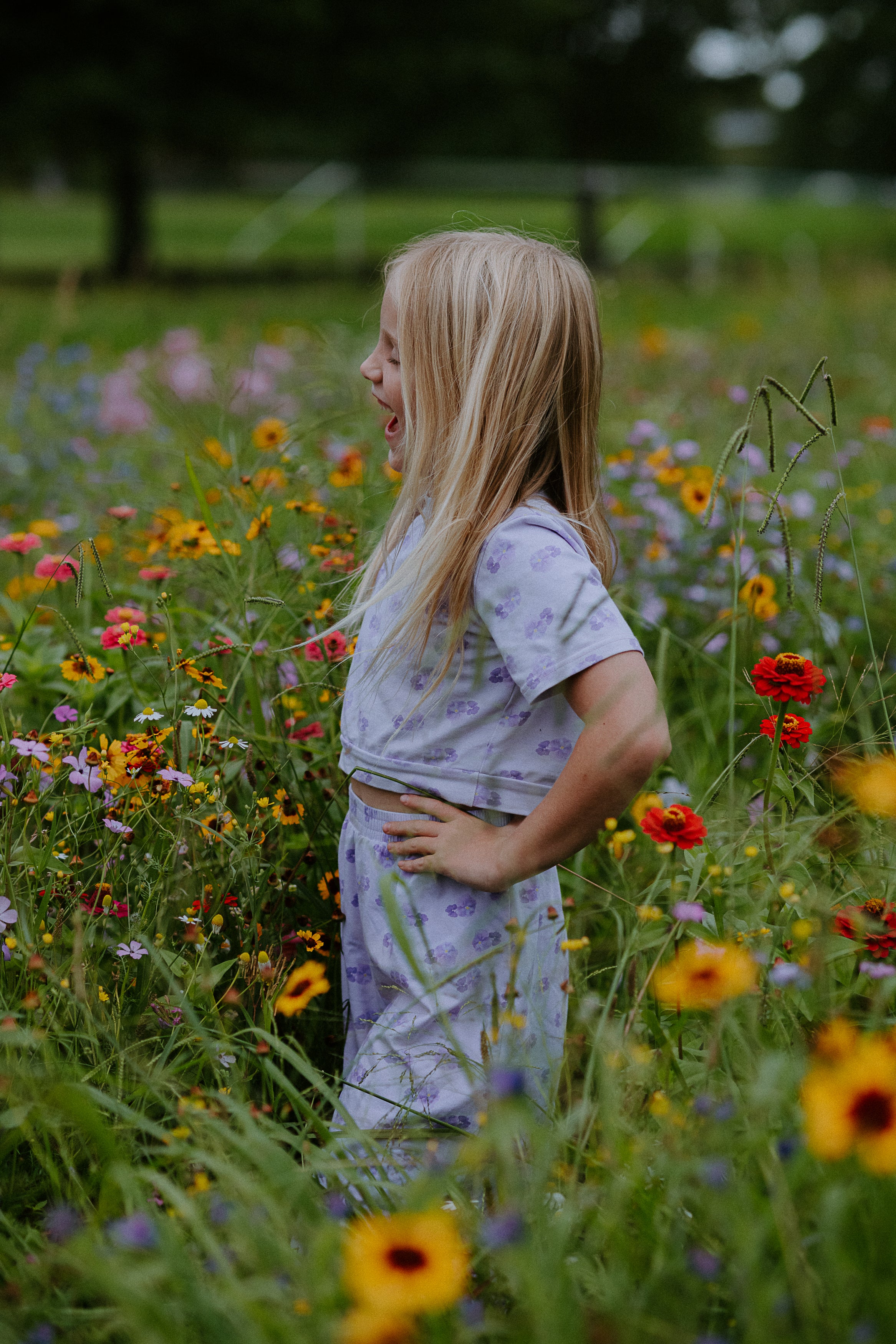 Crop and Flare Set- Pansies PREORDER