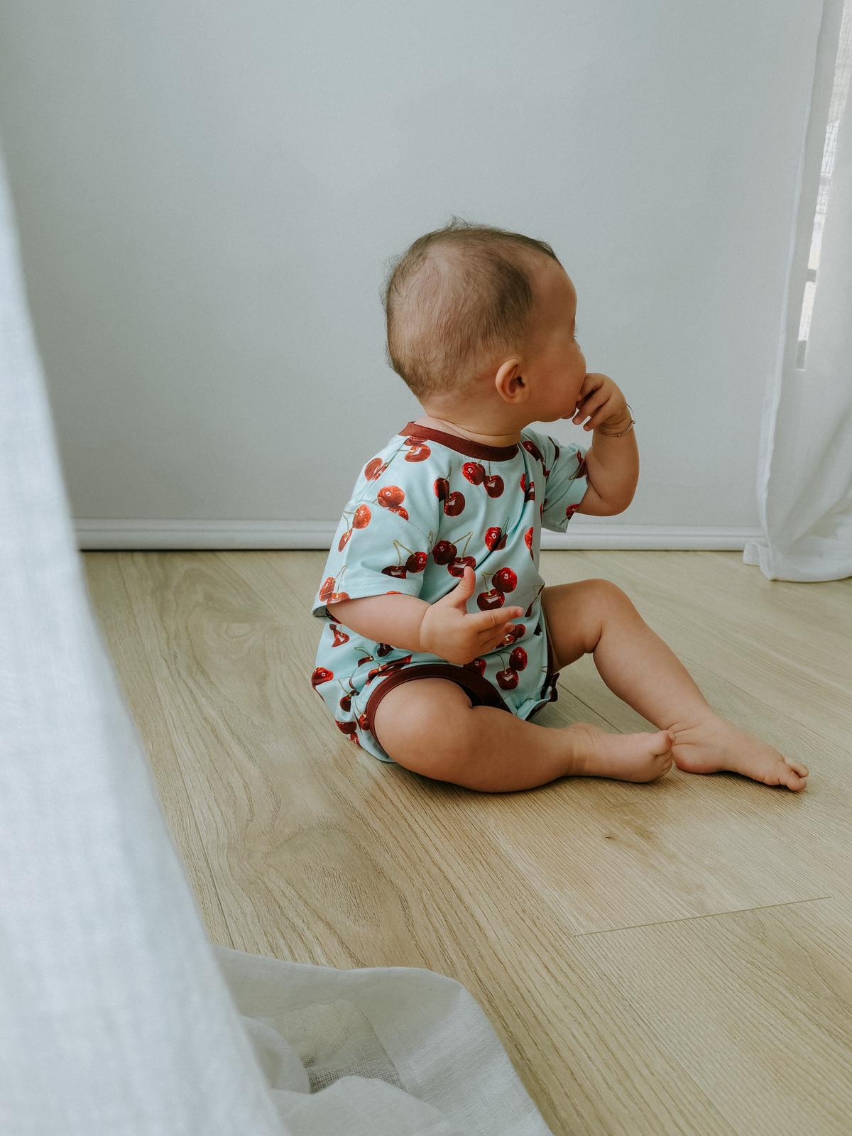 Glossy Cherries- Oversized Baby Bodysuit PREORDER
