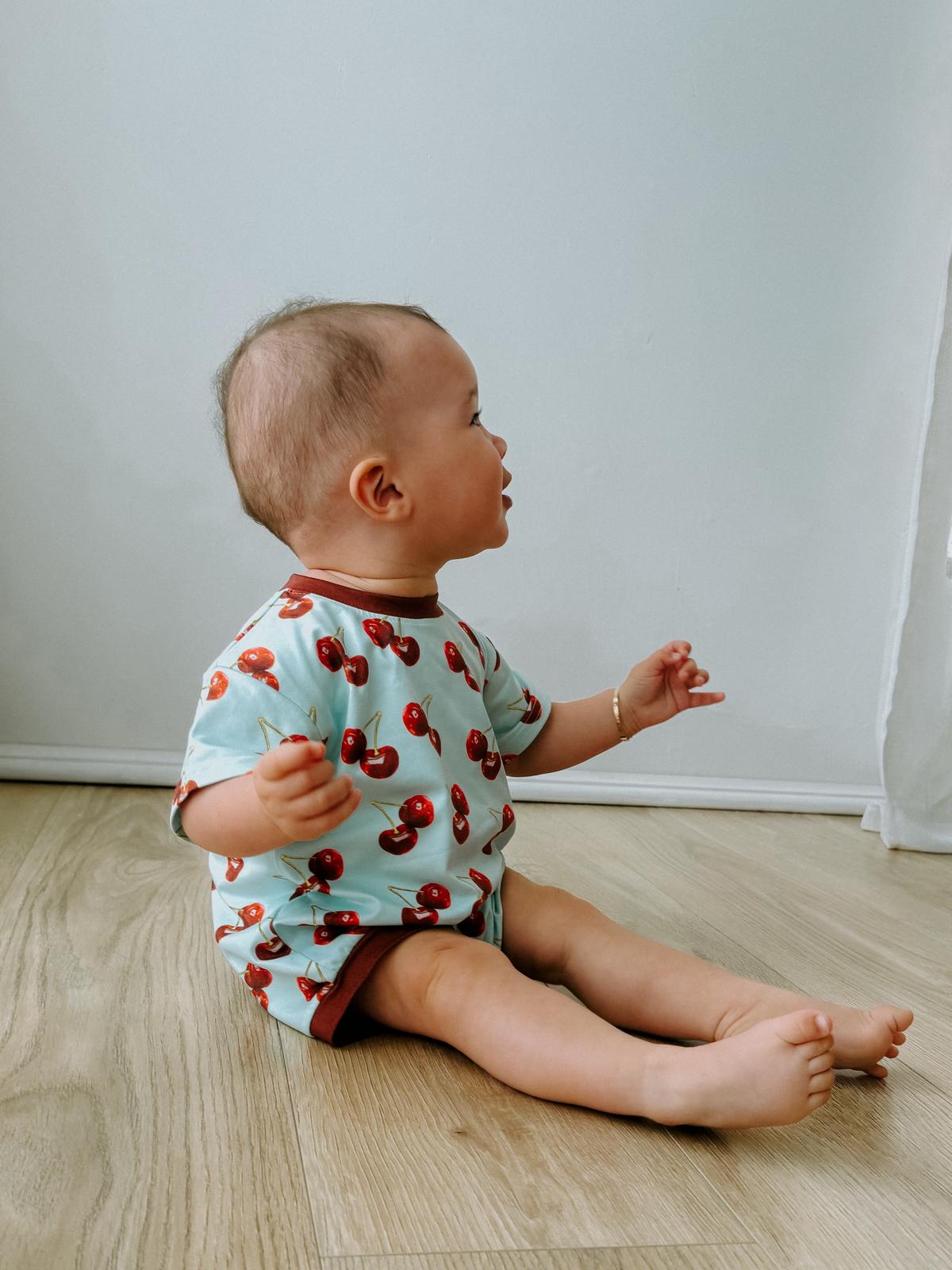 Glossy Cherries- Oversized Baby Bodysuit PREORDER